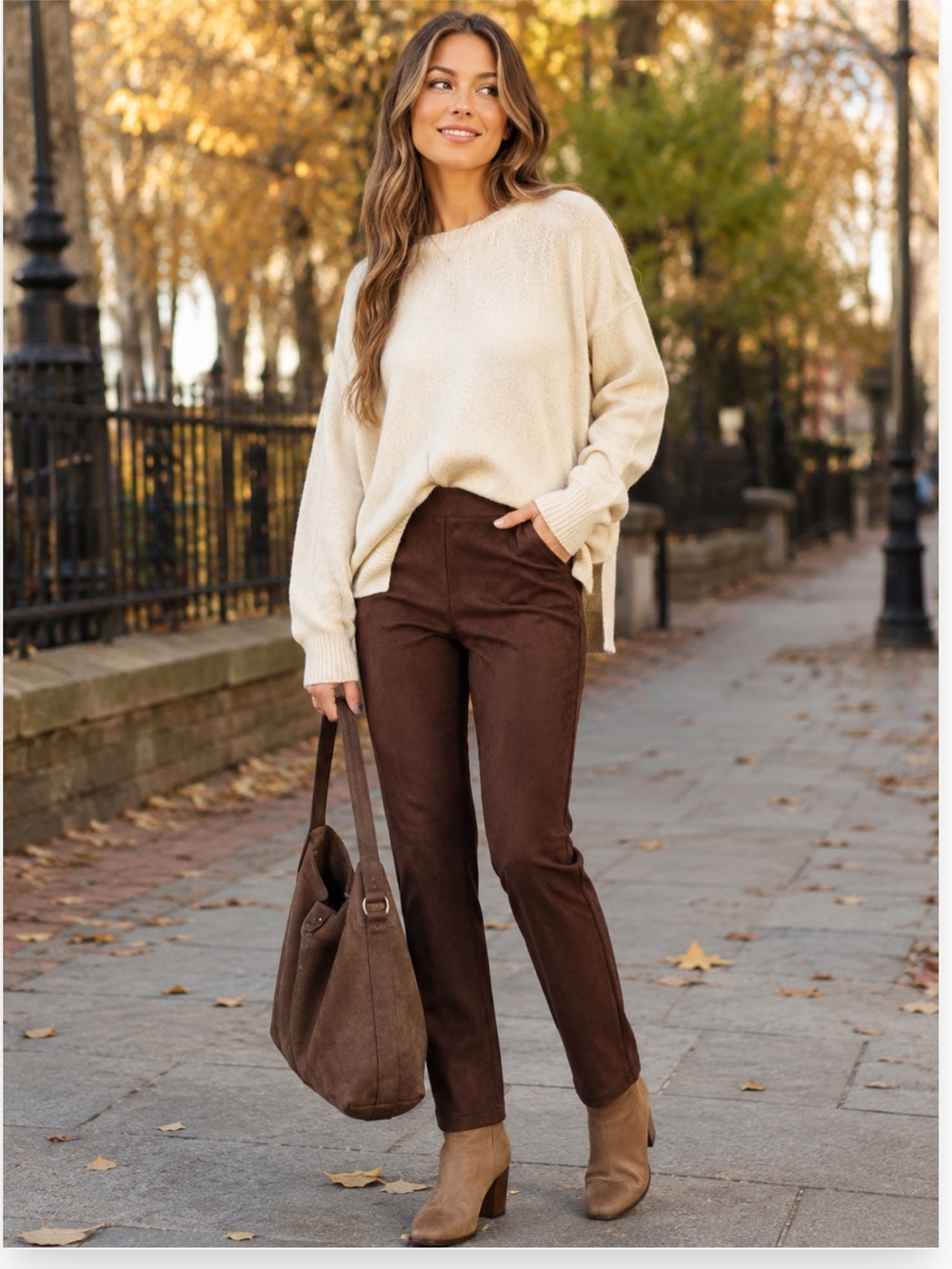 NWT‎ NYDJ LiftTuck Faux Suede Chocolate Brown Leggings Fall Thanksgiving Winter